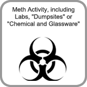 Meth Activity, including Labs,'Dumpsites' or 'Chemical and Glassware'